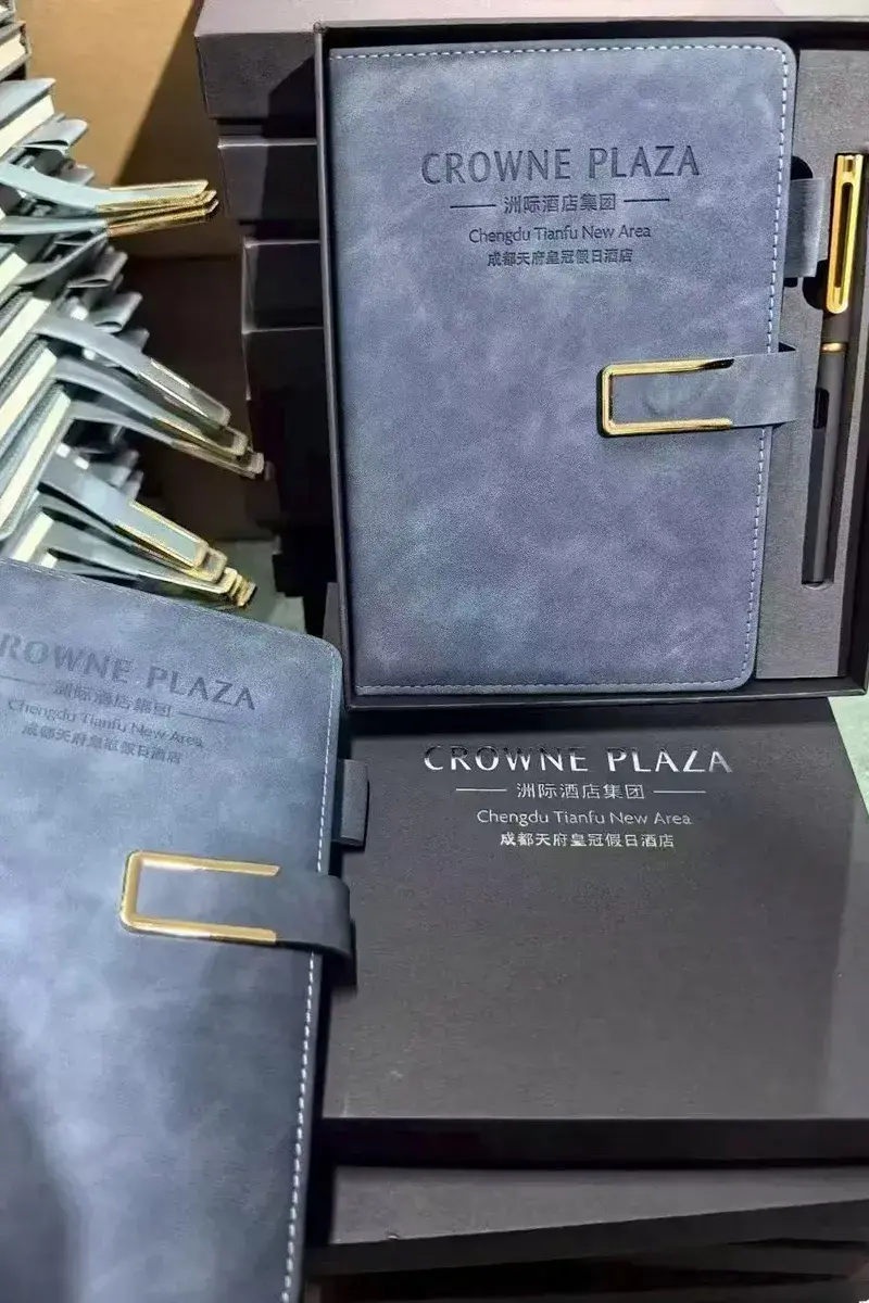 企业定制笔记本与签字笔礼盒套装配置展示